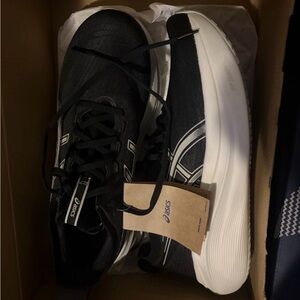 ASICS Black and White Men's Athletic Running Shoes